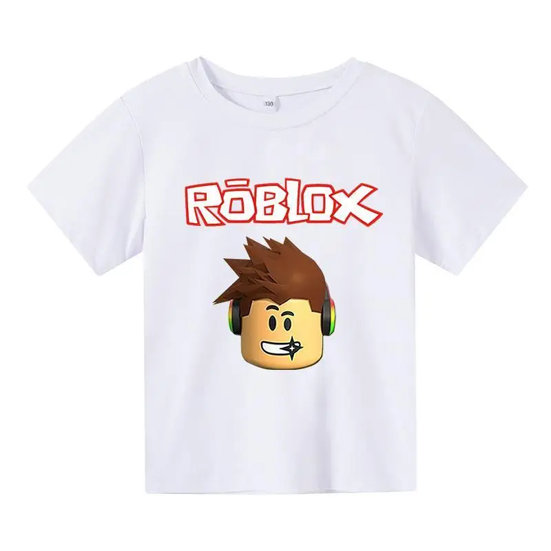 Новинка Детская футболка с мультипликационным принтом Robloxing Game детские летние