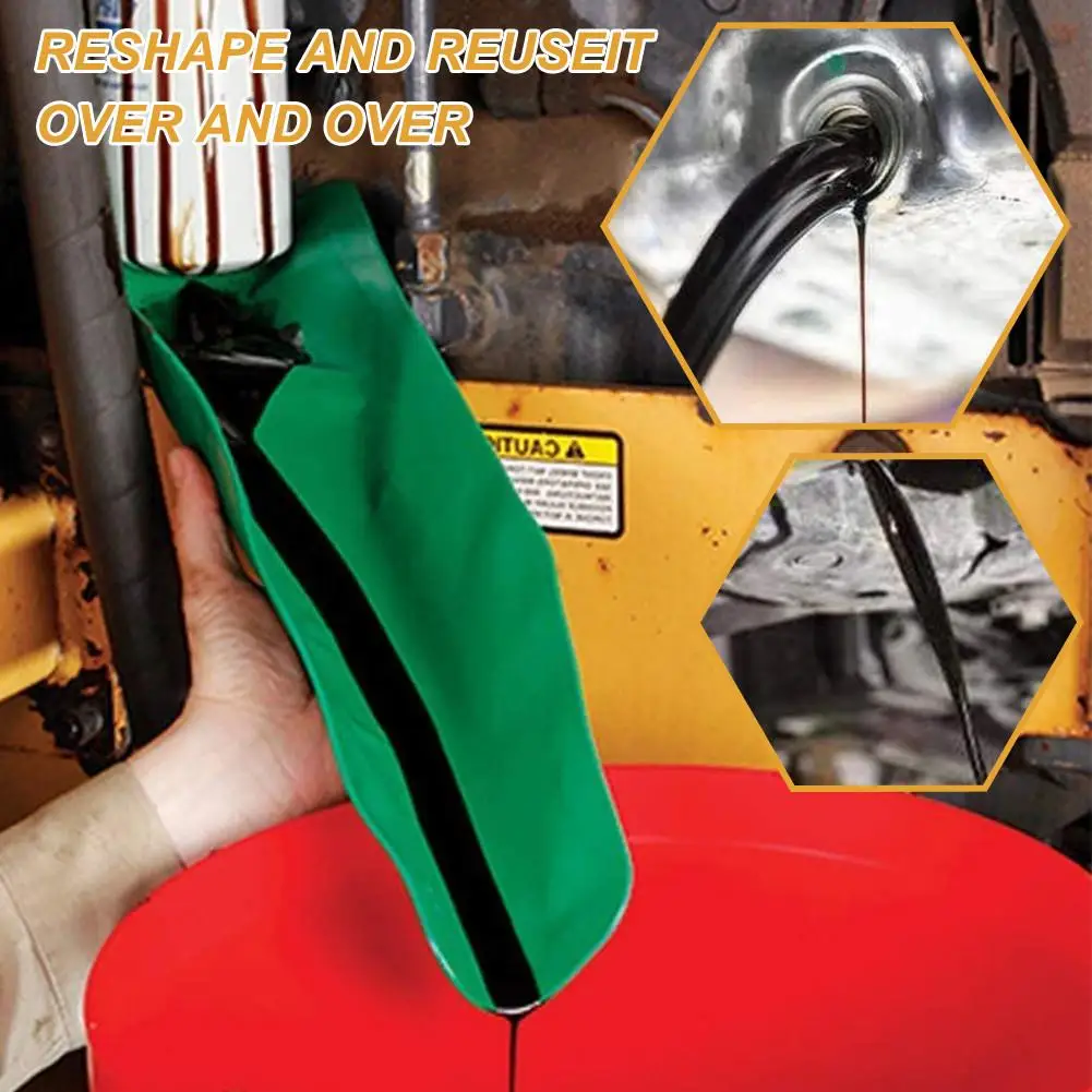 

Green Flexible Draining Tool Foldable Car Oil Refueling Long Mouth Funnel Gasoline Oil Additive Motorcycle Farm Machine Use