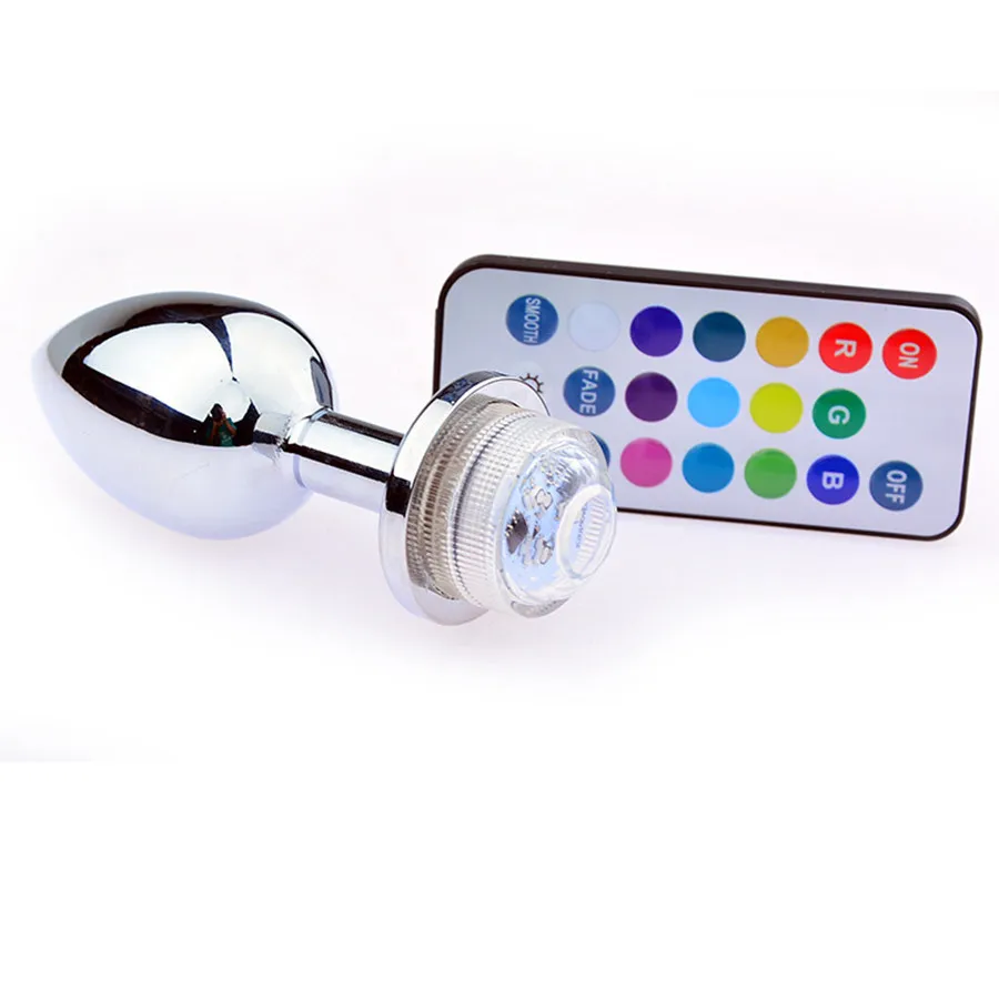 LED Anal Plug Metal Colorful Light Butt For Adult Game Dildo Realistic Intimate Goods Vagina Massager Toys NO Vibrator | Красота и