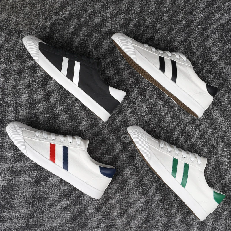 Новинка Парусиновая обувь Мужские белые кроссовки Повседневная на плоской