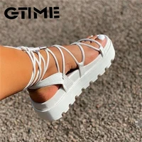 womens gladiator sandal woman platform cross tied casual shoe summer sexy lady ankle wrap lace up footwear plus sizesjpae 34