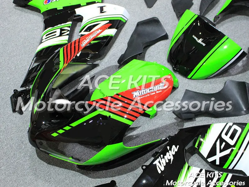 Мотоциклетный обтекатель abs, пригодный для kawasaki Ninja ZX6R 599 636 2005 2006 корпусные детали пресс-форм черный ACEKITS Магазин № 0178