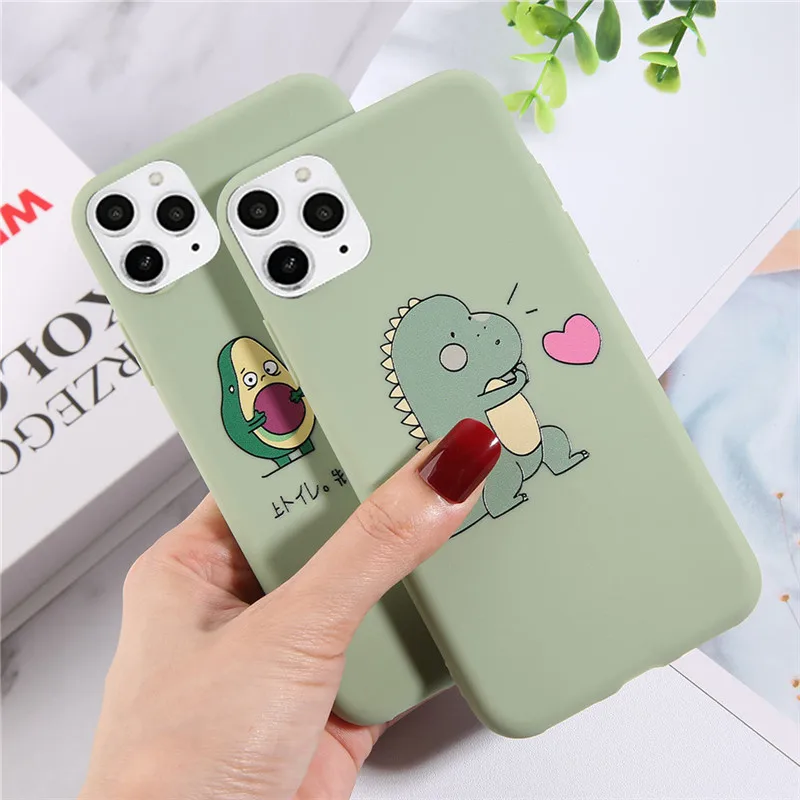 Симпатичный чехол Ottwn для телефона с динозавром авокадо iphone 11 Pro X XR XS MAX 7 6 6s 8 Plus 5