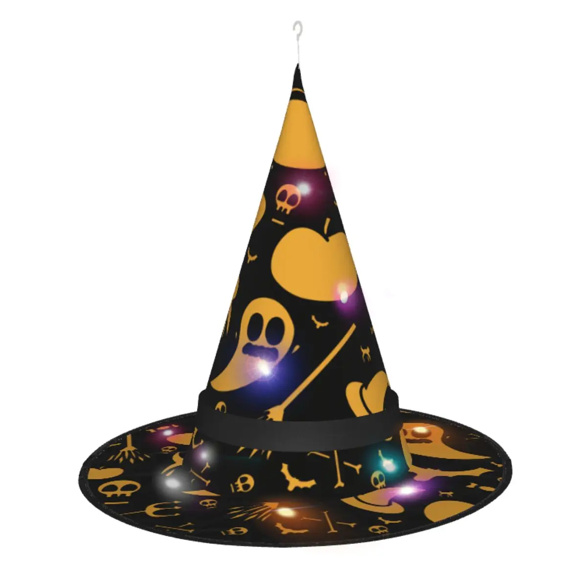 

3d цветная печать Хэллоуин ведьма шляпа может быть настроена подарок праздник вечевечерние Косплей метла череп привидение милый узор