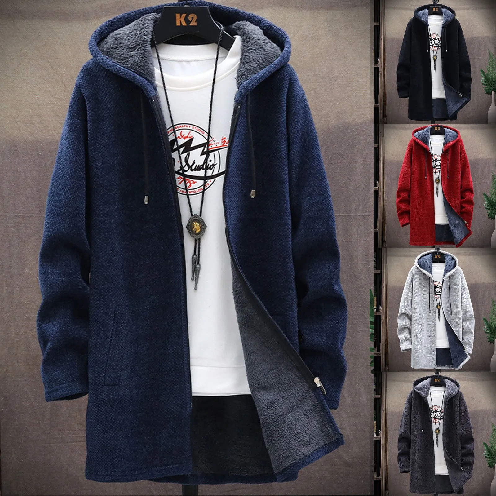 

Men's Long Coat Jacket Outerwear Hooded Winter Hoodie Jacket Casual Cold Protection Hooded Slim Warm Ultra Light Woman Jacket