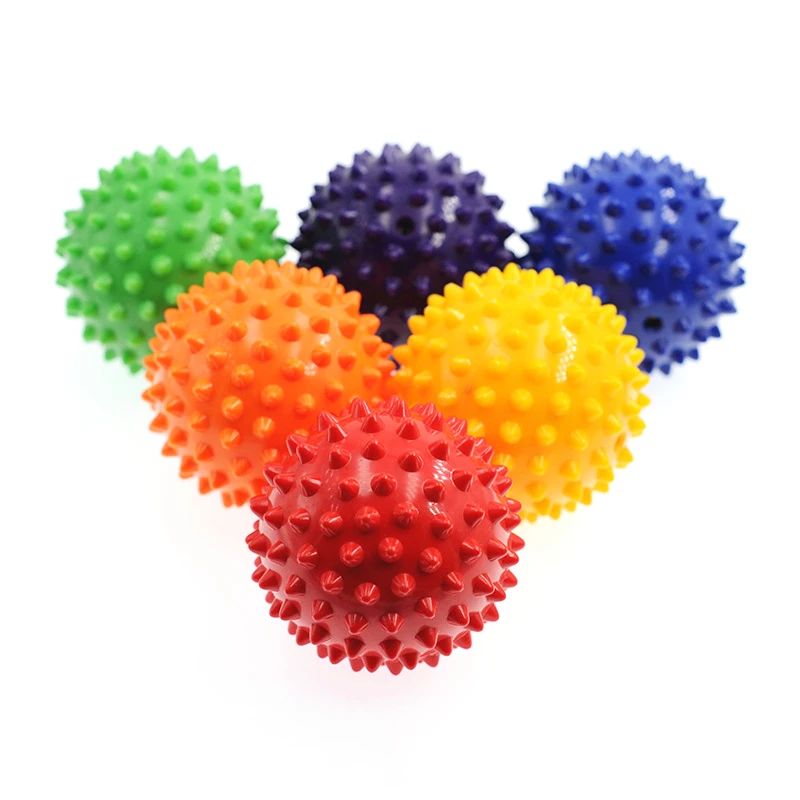 

Durable PVC Spiky Massage Ball Trigger Point Sport Fitness Hand Foot Pain Relief Plantar Fasciitis Reliever 7cm Exercise Balls