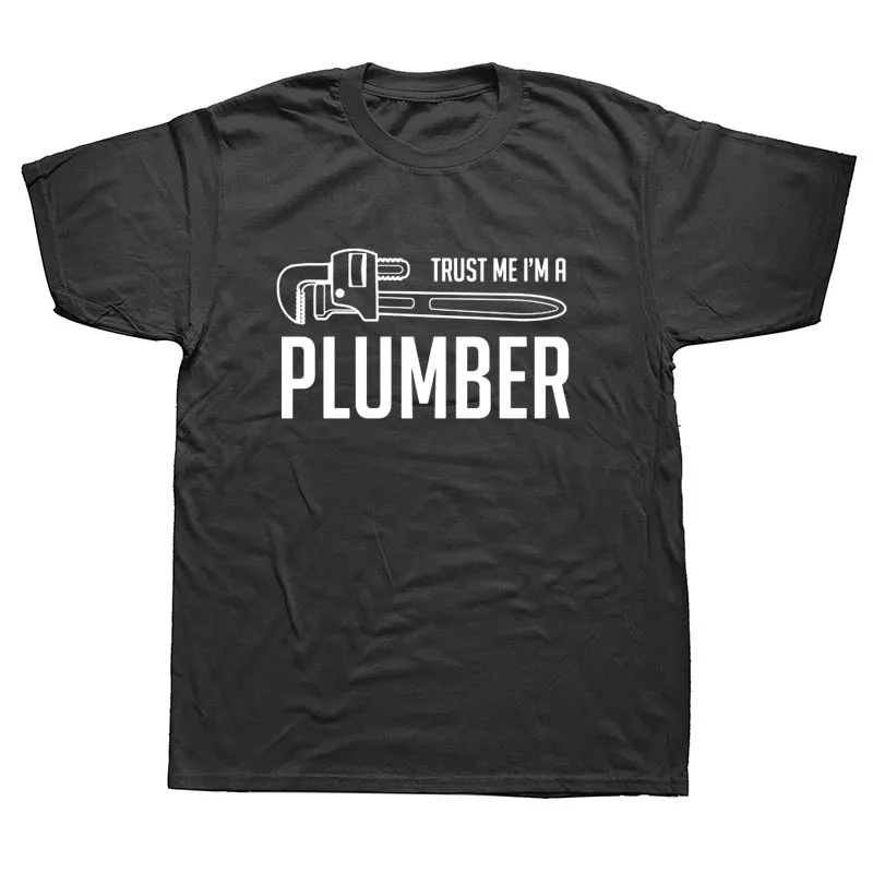 

New Men T Shirts Round Collar Short Sleeves for Plumber Definition Black Tees Hip Hop Cotton T-shirt