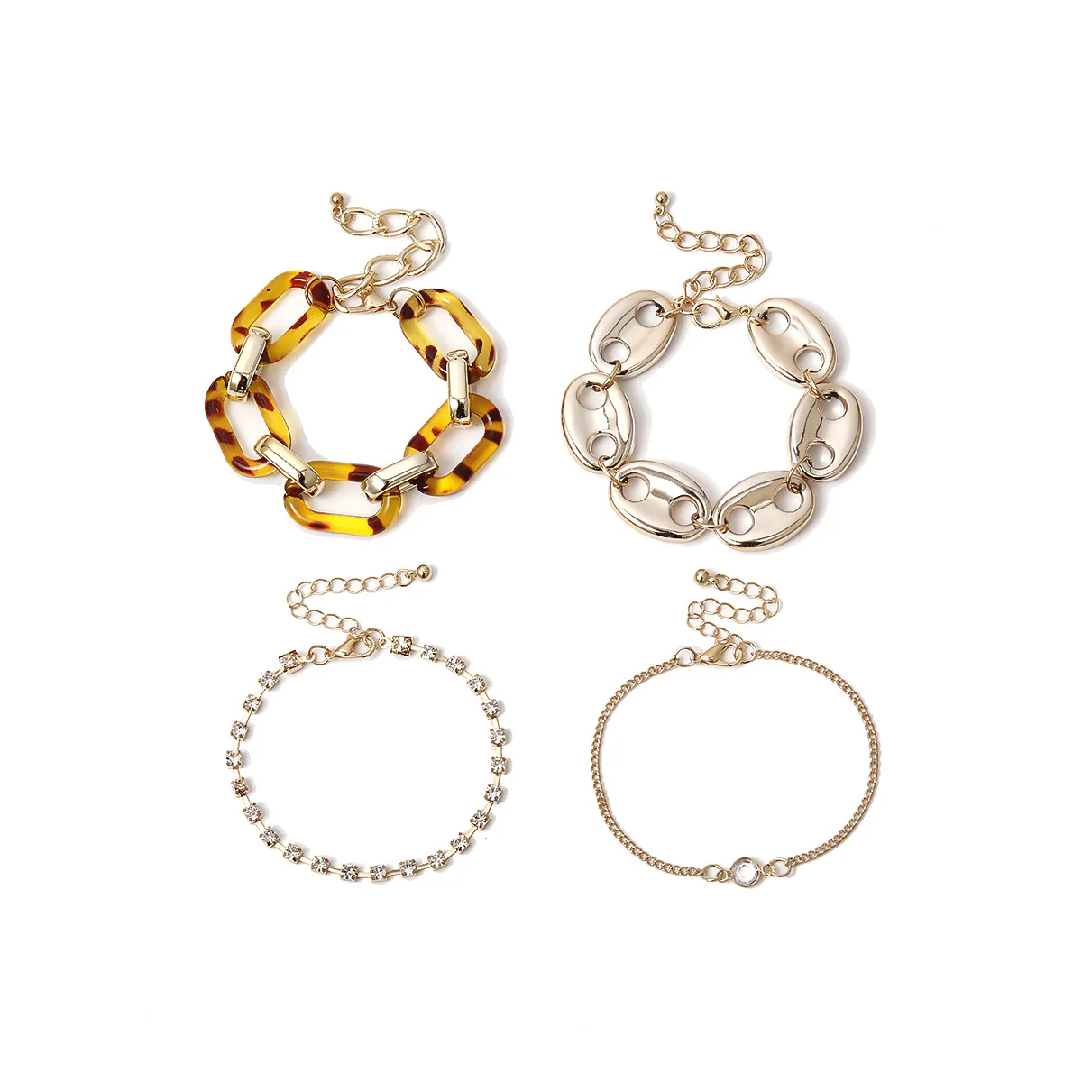 Браслеты с подвесками 4 шт. новая мода Леопардовый цвет акриловый Геометрическая