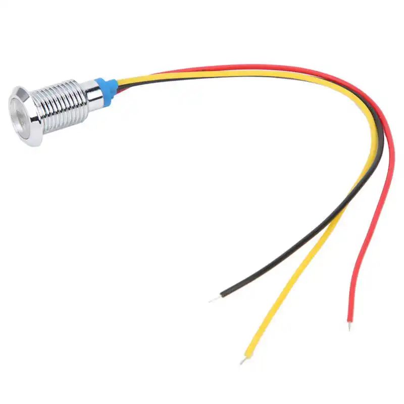 

4 Sets Pre-Wired Round LEDs Waterproof 2-Color Indicator Light Common Anode 10mm 12-24V