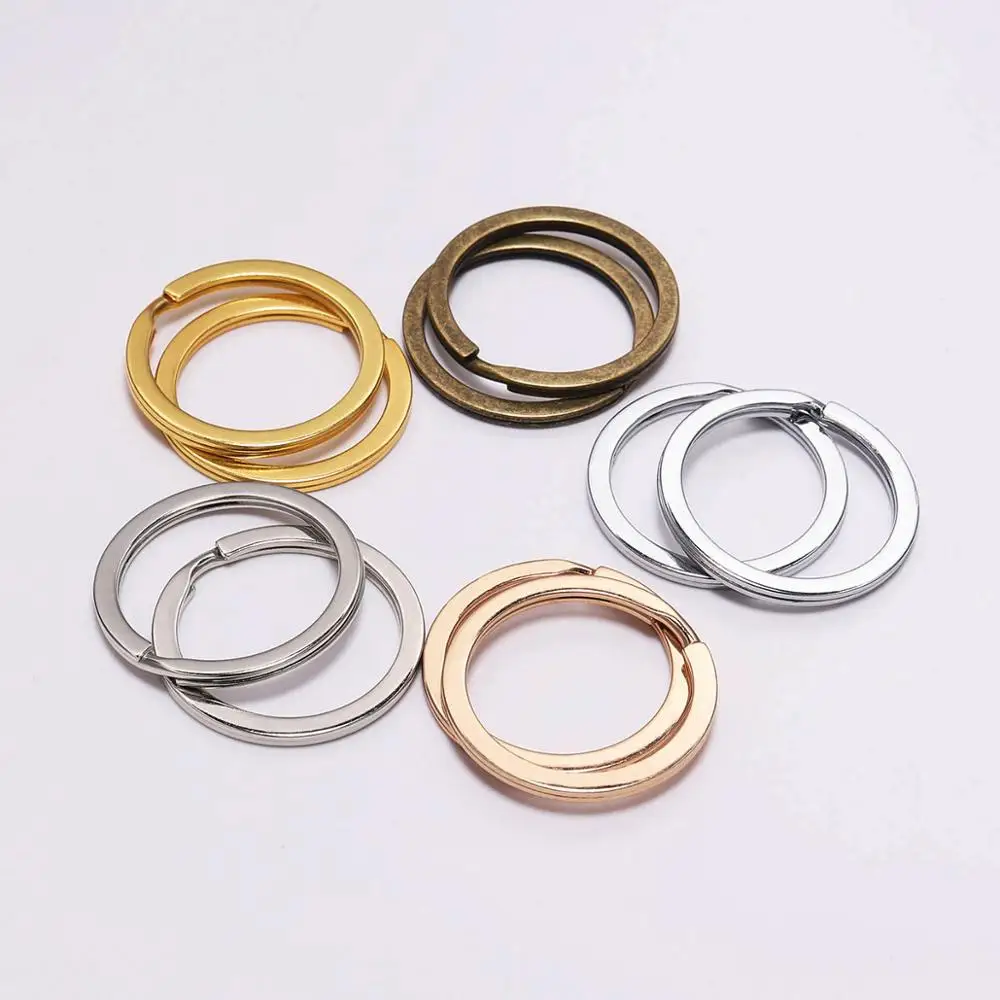 10 шт./лот 25 28 30 мм бронзовое Золотое кольцо с разрезом кольцо для ключей для DIY Llaveros застежка фурнитура для изготовления ювелирных изделий
