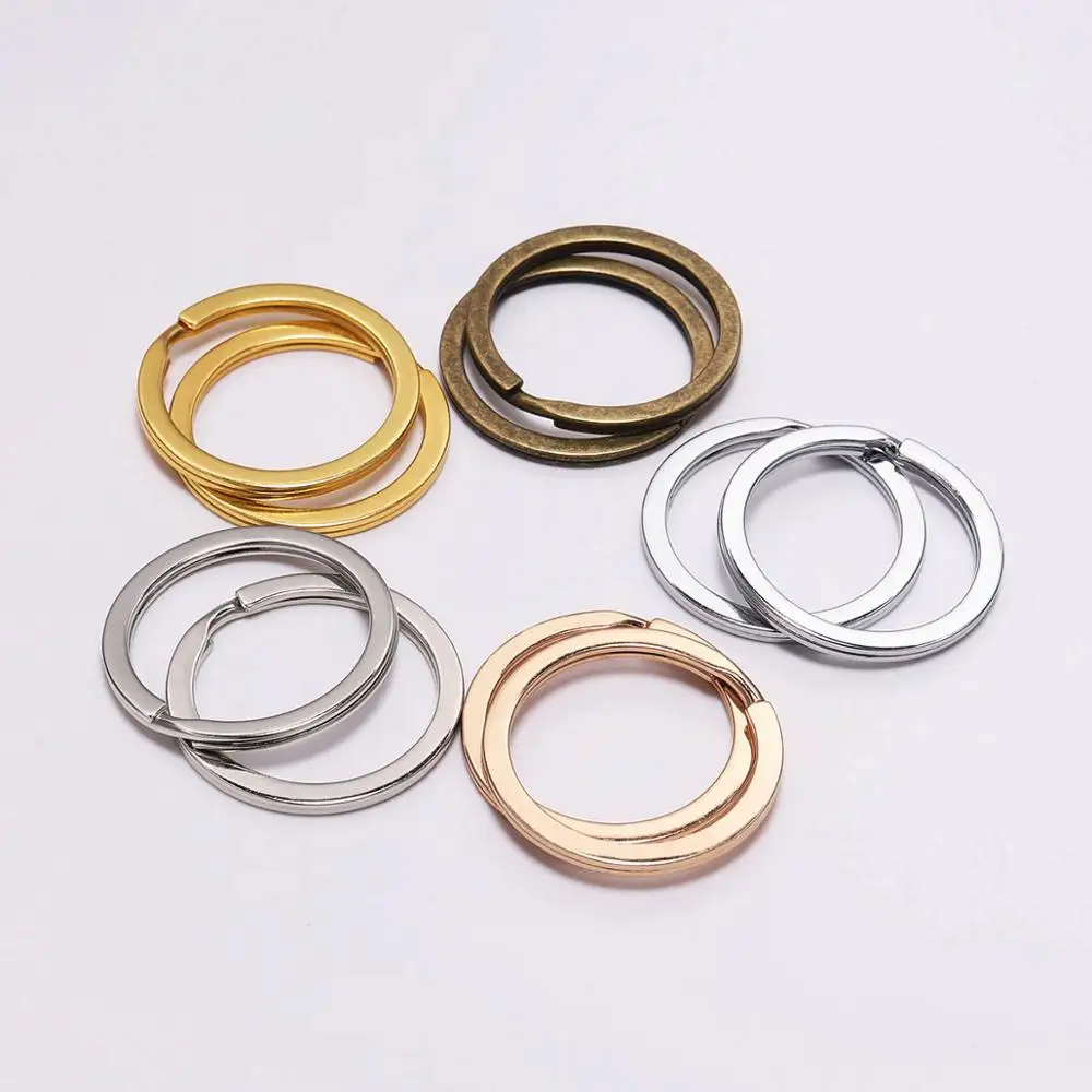 10 шт./лот 25 28 30 мм бронзовое Золотое кольцо с разрезом для ключей DIY Llaveros застежка