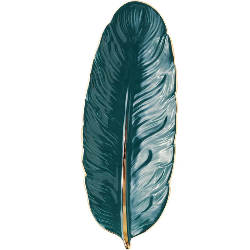 

Feather-shaped Dinner Plate Creative Shaped Ceramic Plate Fruit Plate Dessert Plate Salad Plate