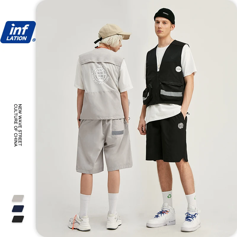 INFLATION мужской летний костюм уличный трикотаж универсальный жилет для мужчин