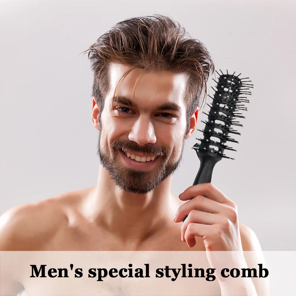 

High Temperature Resistant Rib Comb Fluffy Men Modeling Hair Massage Brush