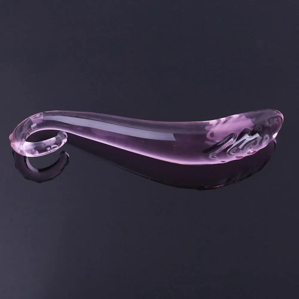 Анальная пробка в форме гиппокампа Розовый стеклянный фаллоимитатор пенис