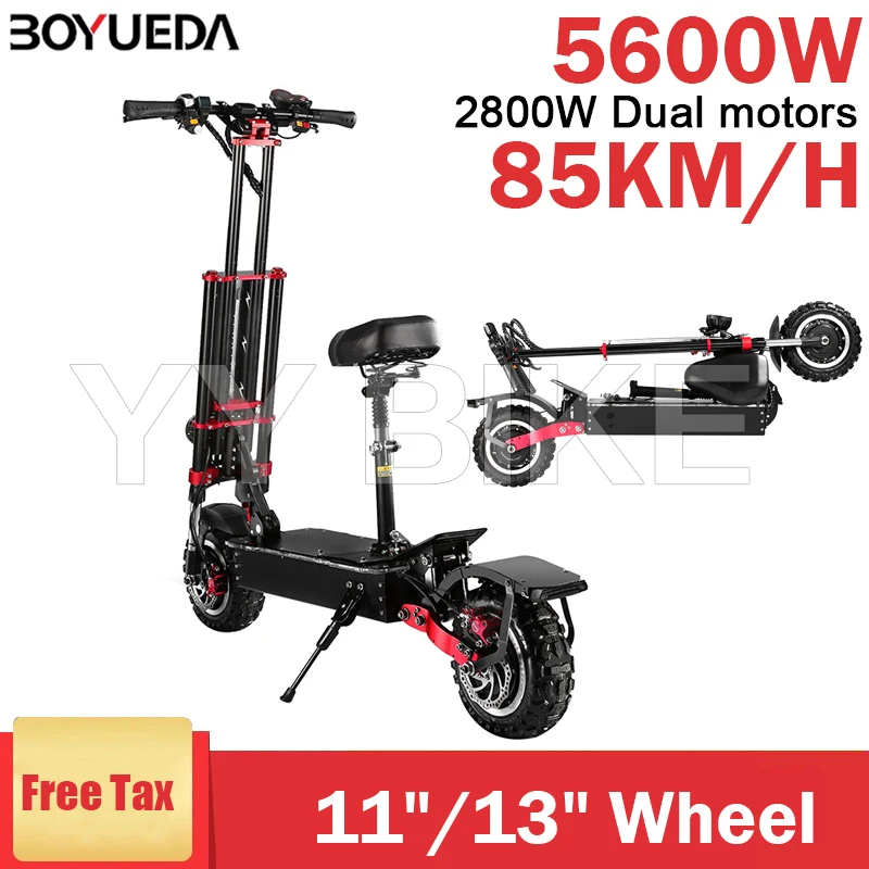 

Складной электрический скутер для взрослых BOYUEDA S4, 5600 Вт, 60 в, 43 Ач, 85 км/ч, 13 дюймов, колесо для внедорожника, электроскутер, скейтборд, мотоцик...