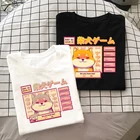 Эстетическое Camisas Mujer Kawaii милые Shiba Inu Doge футболки с принтом, в Корейском стиле; Сезон Лето Уличная женские шикарные повседневные топы Прямая поставка