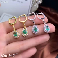 kjjeaxcmy boutique jewelry 925 sterling silver inlaid natural emerald ladies earrings support detection popular trendy