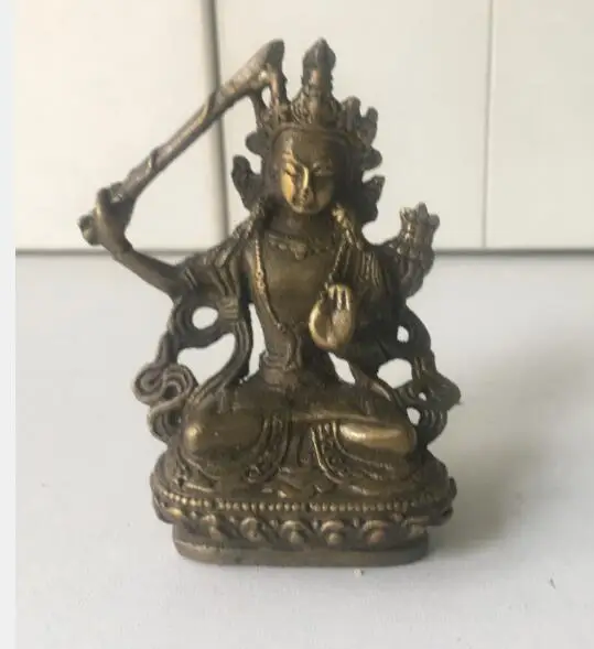 

Free shipping China Tibetan Buddhism Bronze Gilt Seat Lotus Je Tsongkhapa Buddha Statue H:75mm