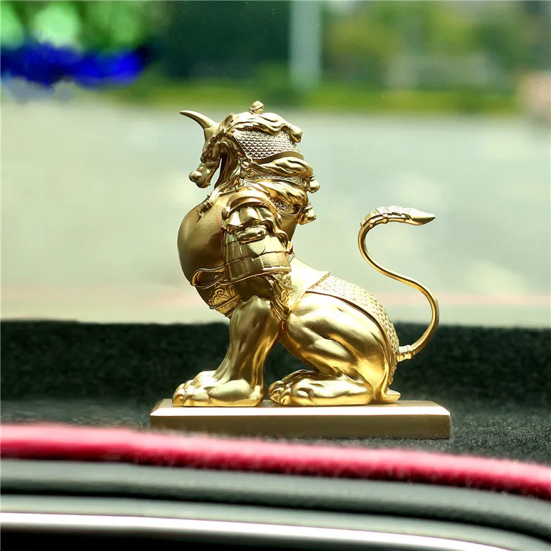 

CHINESE LUCKY BRAVE TROOPS GENERAL STATUE DOMINEERING ANIMAL ARTS SCULPTURE RESIN HOME DECORATION EXORCISE EVIL SPIRITS R4025