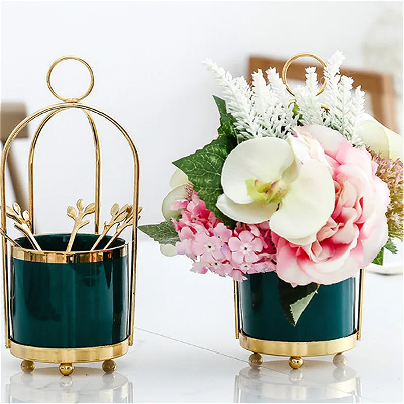 Креативный керамический бак для хранения металлическая вилка фруктов и десертов