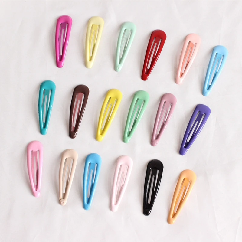 

10pcs/lot Candy Solid 20 Color Cute Water Drop Hairpin Children Hairpin Barrettes Headwear Girs Headbands Hair Accessories