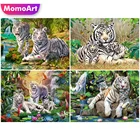 Алмазная мозаика MomoArt сделай сам, Животное тигра, полноразмерная картина из страз, вышивка крестиком, картина для рукоделия