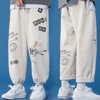 mens hip hop cargo pants preppy style cartoon graffiti harem trousers plus size loose straight casual japanese streetwear pants