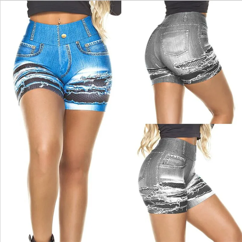 

GAOKE Summer Vintage Faded and Distressed Jean Shorts with Pockets 2021 Plus Size Woman Casual Hole Hot Short Denim S-XL