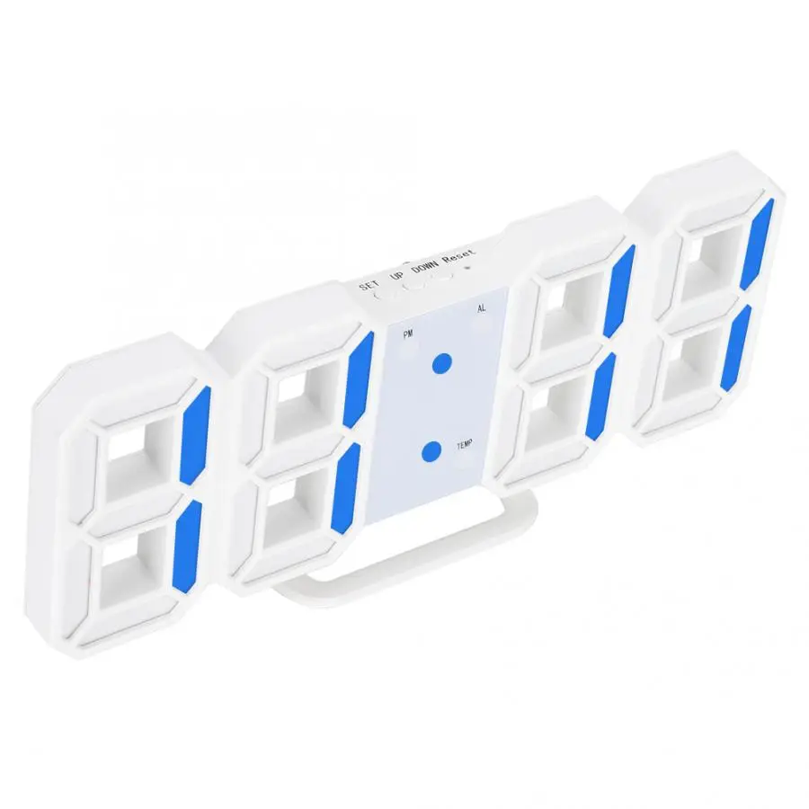 3D цифровые светодиодные настенные часы с будильником и отображением времени