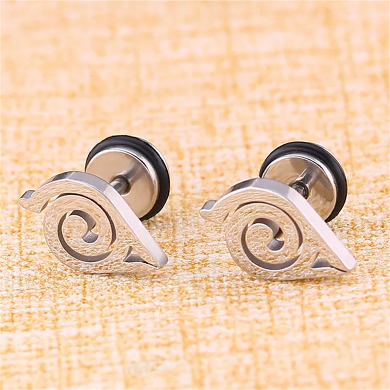 

Duoying 2020 New Grade Stainless Steel Stud Earrings Naruto Anime For Women Girls Fashion Geometric Ear Jewelry Birthday Gifts