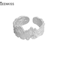 qeenkiss rg6147 jewelry%c2%a0wholesale%c2%a0fashion%c2%a0woman%c2%a0girl%c2%a0birthday%c2%a0wedding gift simplicity irregular18kt gold white gold opening ring