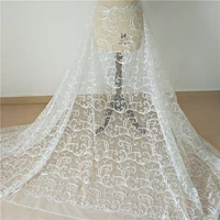 fashion lace fabric floral wedding dress fabric with sequins 51 width embroidery tulle lace for girl dress backdrop table clo