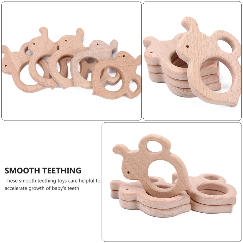 

2Pcs Wooden Teething Toys Bee Shaped Teether Baby Molar Toys Baby Shower Gift