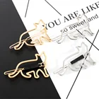 1 шт. Новая мода милый кот заколка для волос милый животное полый кот заколка для волос булавка для волос серебристый и золотой цвет женские аксессуары для волос для девочек