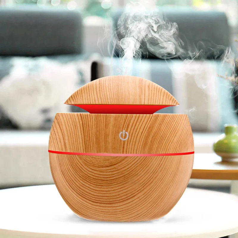 

300ML Mini USB Air Humidifier Wood Frain Aroma Essential Oil Diffuser Ultrasonic Aromatherapy Fogger Mist Maker Home Office Car