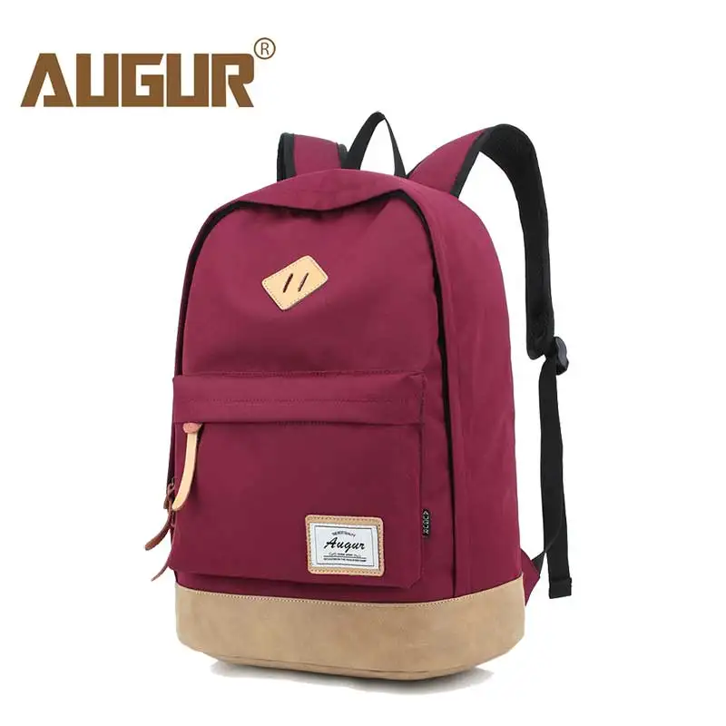 AUGUR, мужской, женский рюкзак, школьная сумка для подростков, для колледжа, водонепроницаемая, Оксфорд, дорожная сумка, 15 дюймов, рюкзак для ноутбука, рюкзак - Цвет: red