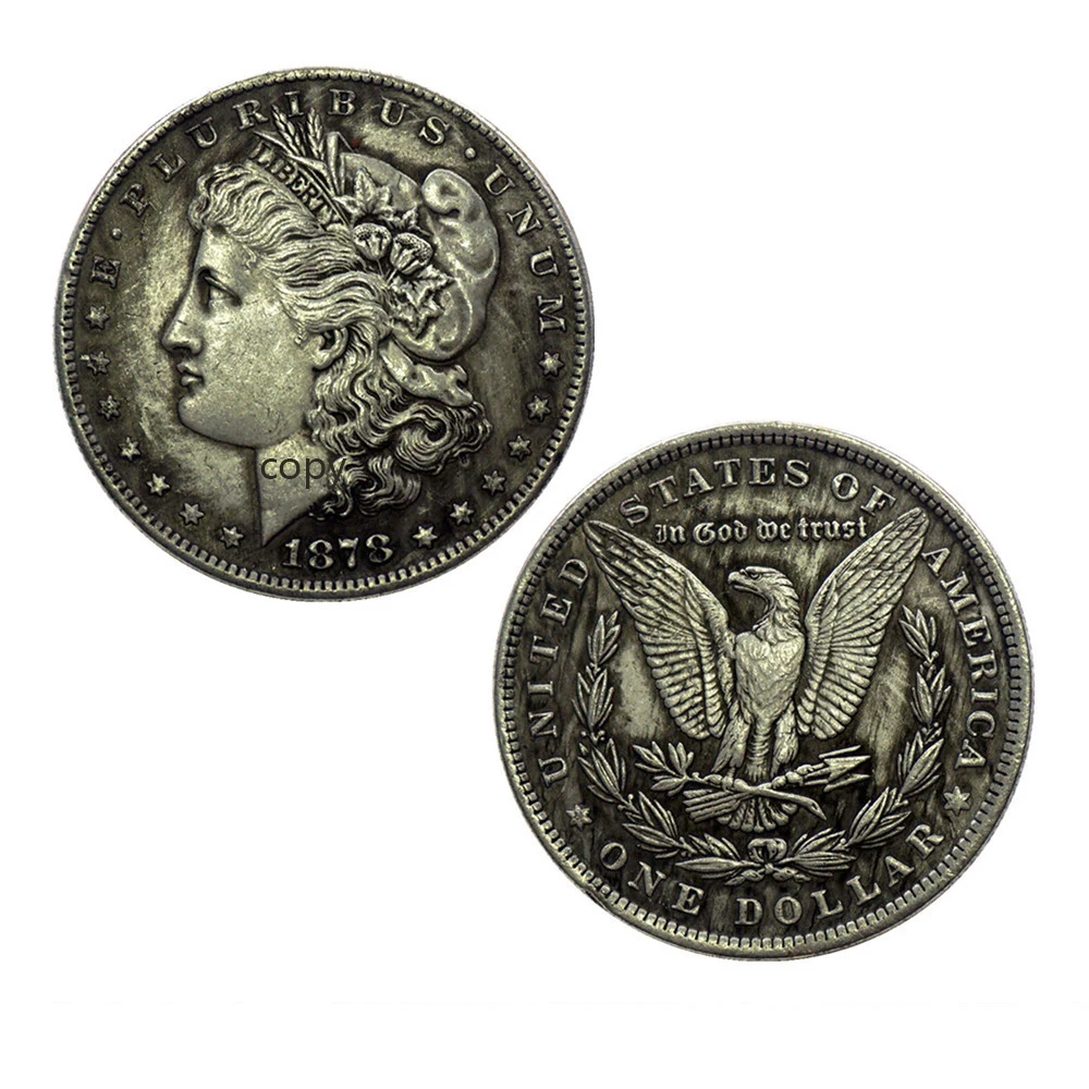 1878 Morgan 22 шт. древняя Хобо копия из никеля евро монета сша Морган Статуя Свободы Серебряная монета долларов американский Орел подарки для мужчин Прямая поставка - Цвет: 1878 Morgan