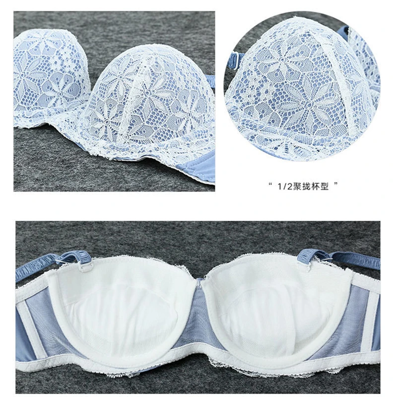 Бюстгальтер женский кружевной с мягкими чашечками пуш-ап размера плюс | Женская