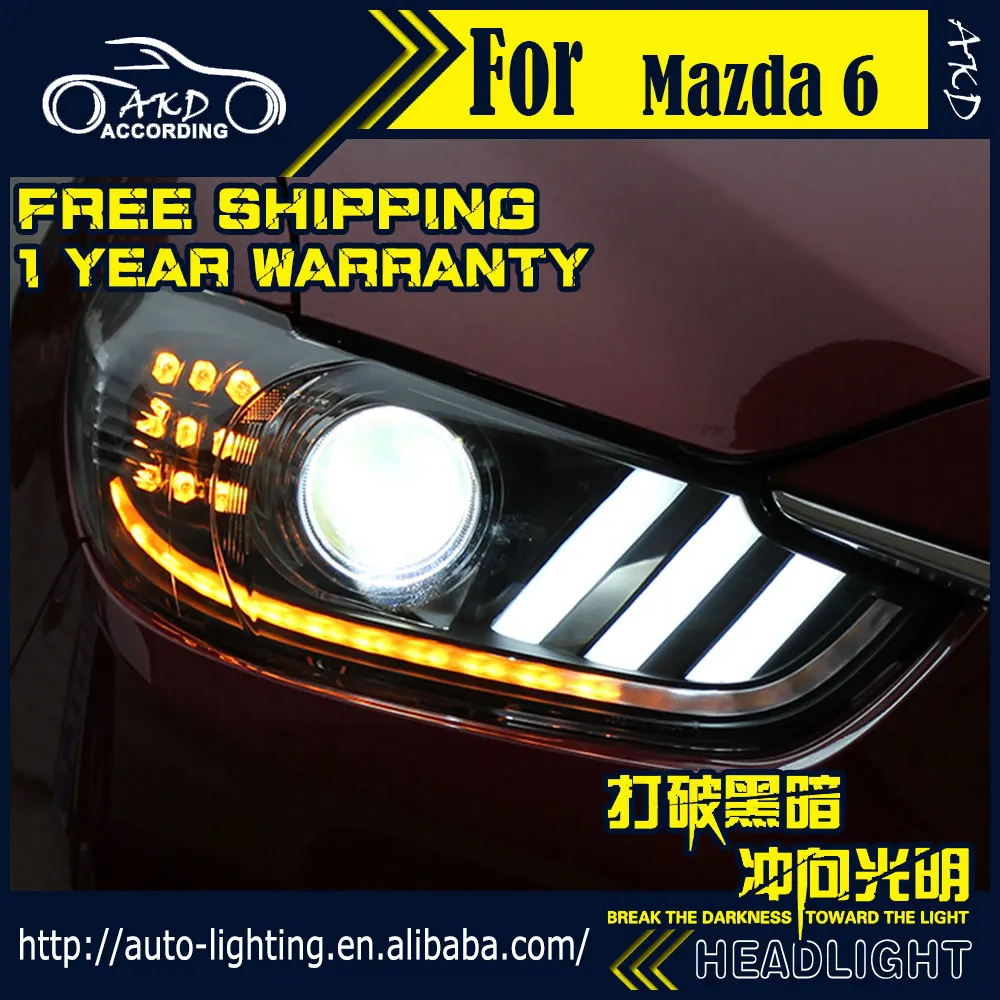 АКД стайлинга автомобилей фара для Mazda 6 Atenza светодиодный фар Mustang дизайн DRL H7 D2H Hid