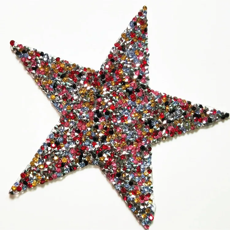 Стразы с пятиконечной звездой 50 шт. красные нашивки блестками и аппликациями в