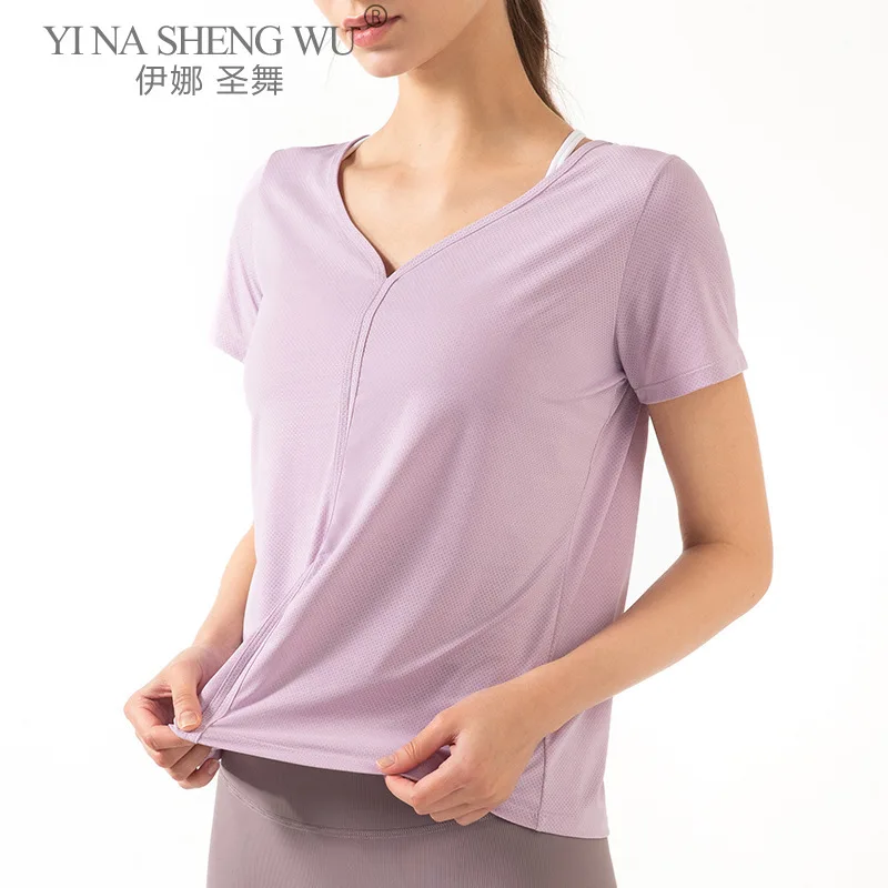 

Топ женский для йоги с высокой талией, пикантная рубашка с коротким рукавом для спортзала, дышащий спортивный эластичный укороченный топ, тренировочные Рубашки, Топы для фитнеса и атлетики