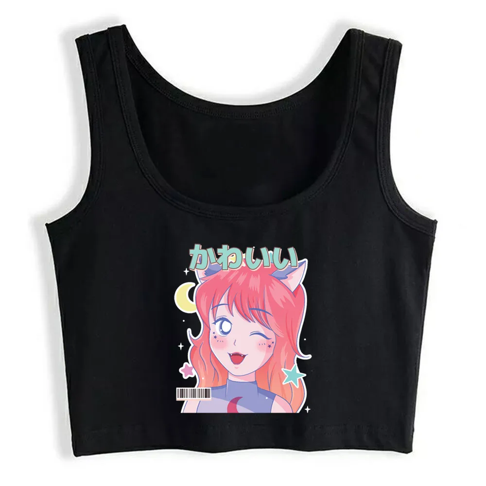 

Crop Top Women 90s Aesthetics Anime E Girls Kawaii Manga Cover Harajuku Tank Top Women Print Women Clothes