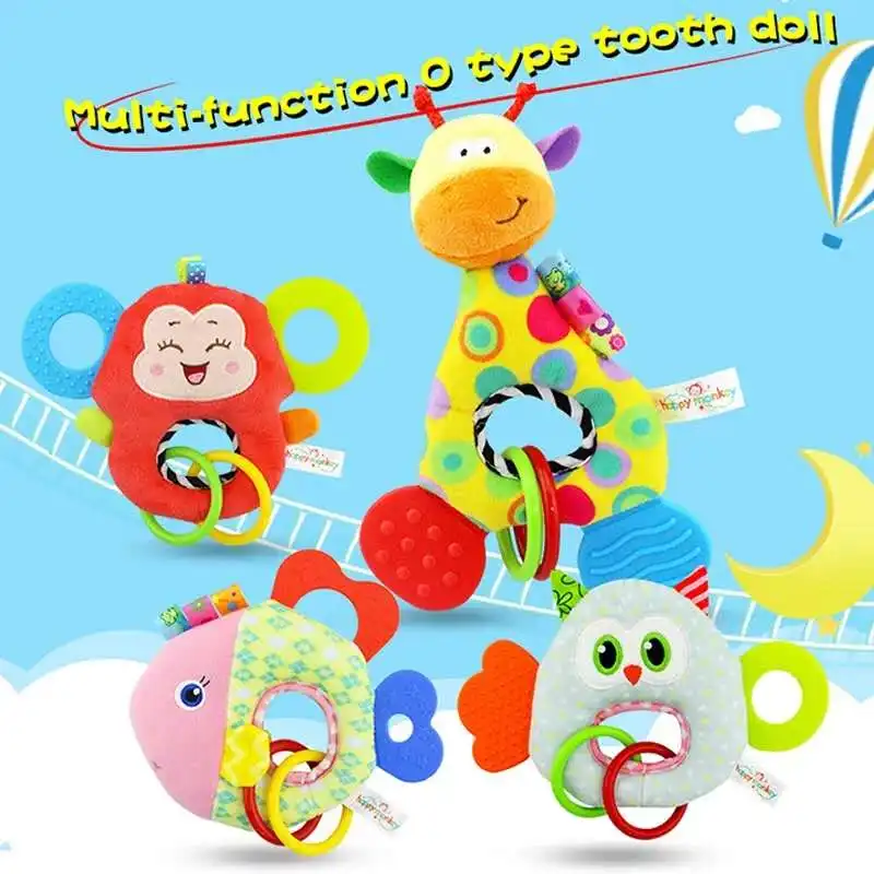 Детские плюшевые мягкие игрушки ручной понимание Прорезыватели для зубов Милый