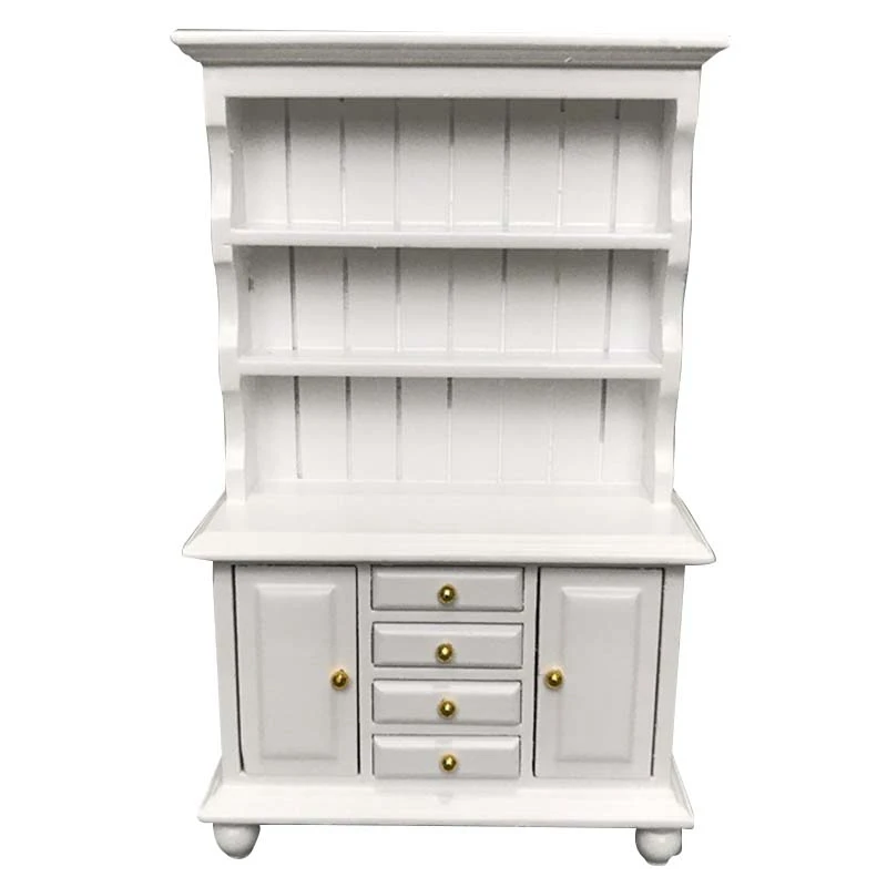 

1:12 Dollhouse Miniature Furniture Multifunction Wood Cabinet Bookcase Bookshelf for Pretend Play Toy