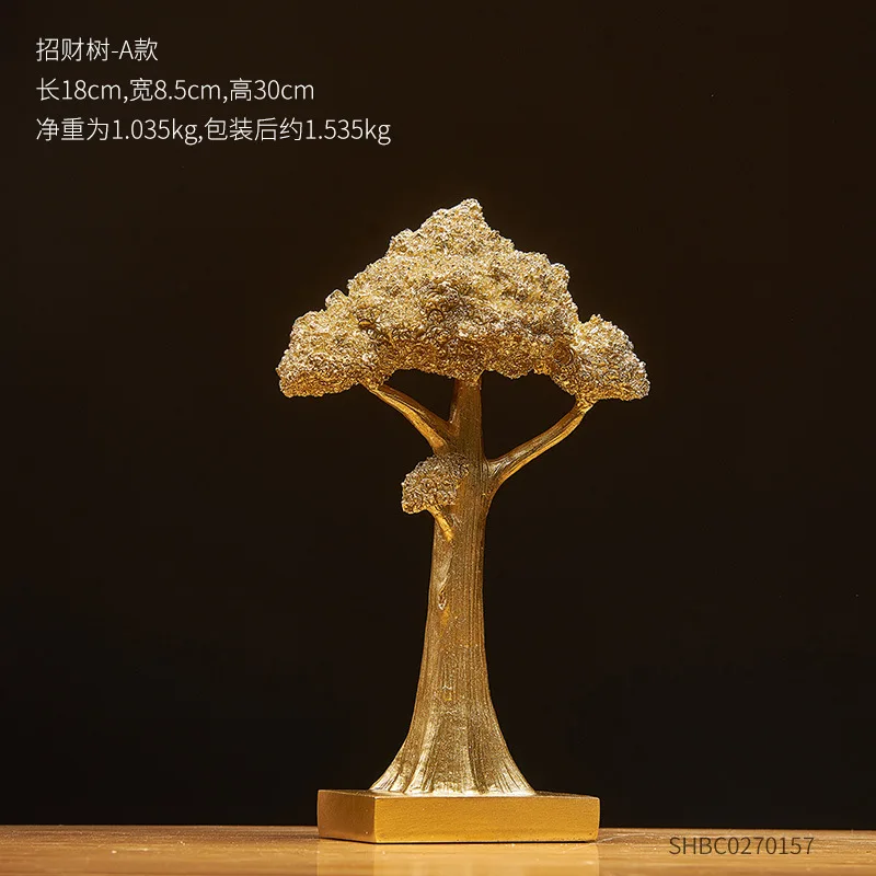 

Resin ornaments golden fortune tree ornaments good meaning auspicious ornaments Chinese home decoration tree ornaments gifts