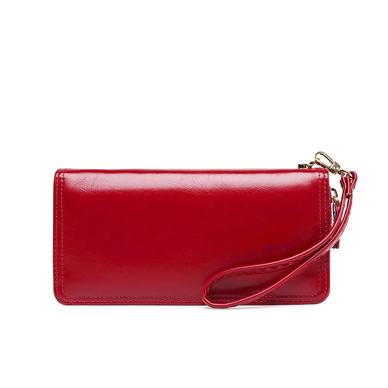 

2020 Luxury Women Leather Wallet Classic Woman Purse Vintage Retro Clutch Bag Womens Wallets Large Capacity Blue Red Black Long