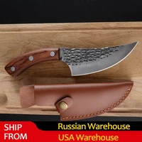 xyj 5 5 inch butcher cleaver hunting camping knife set serbian chef handmade forged cooking knife meat fish cooking accessory