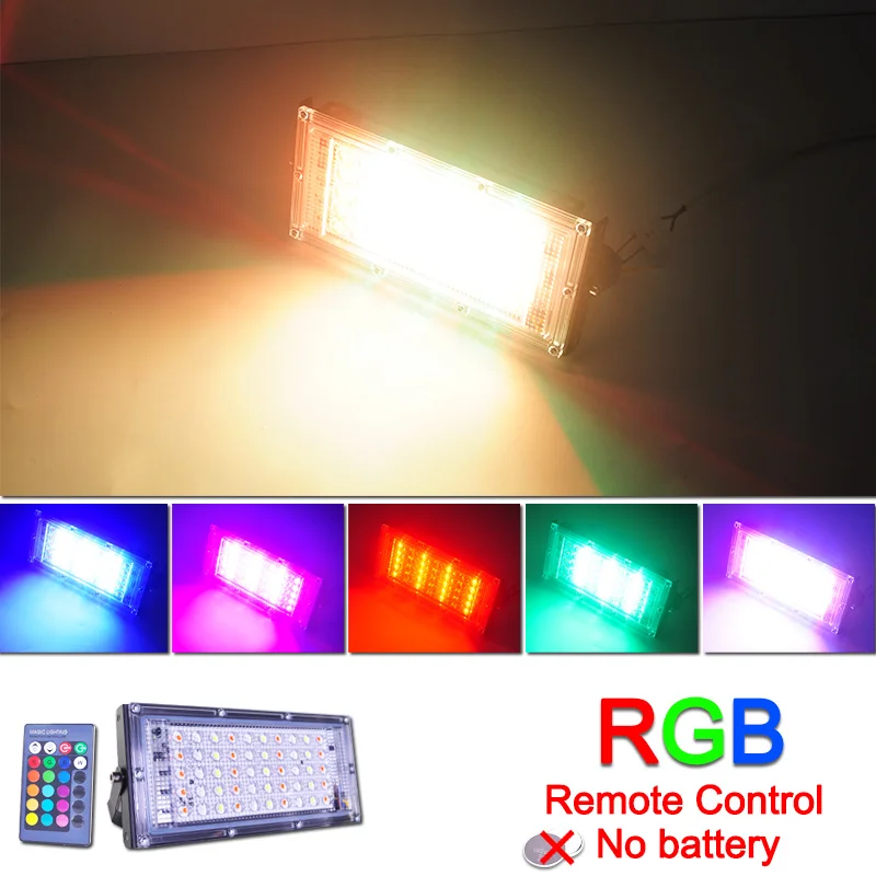 RGB Светодиодный прожектор светильник 10 Вт, 50 Вт, ручная сборка идеальный мощность прожектора светильник светодиодный уличный фонарь 220V 240 Вт водостойкый LED ландшафтный светильник ing IP65 Светодиодный точечный светильник - Испускаемый цвет: RGB