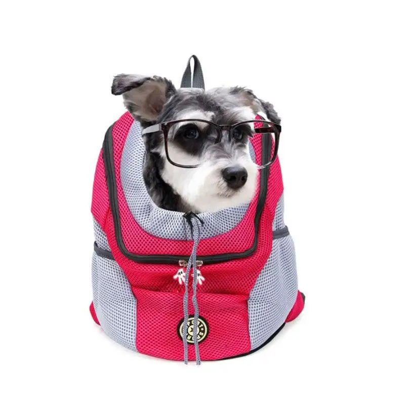 

Out Double Shoulder Portable Travel Backpack Outdoor Pet Dog Carrier Bag Pet Dog Front Bag Mesh Backpack Head Pet Supplies